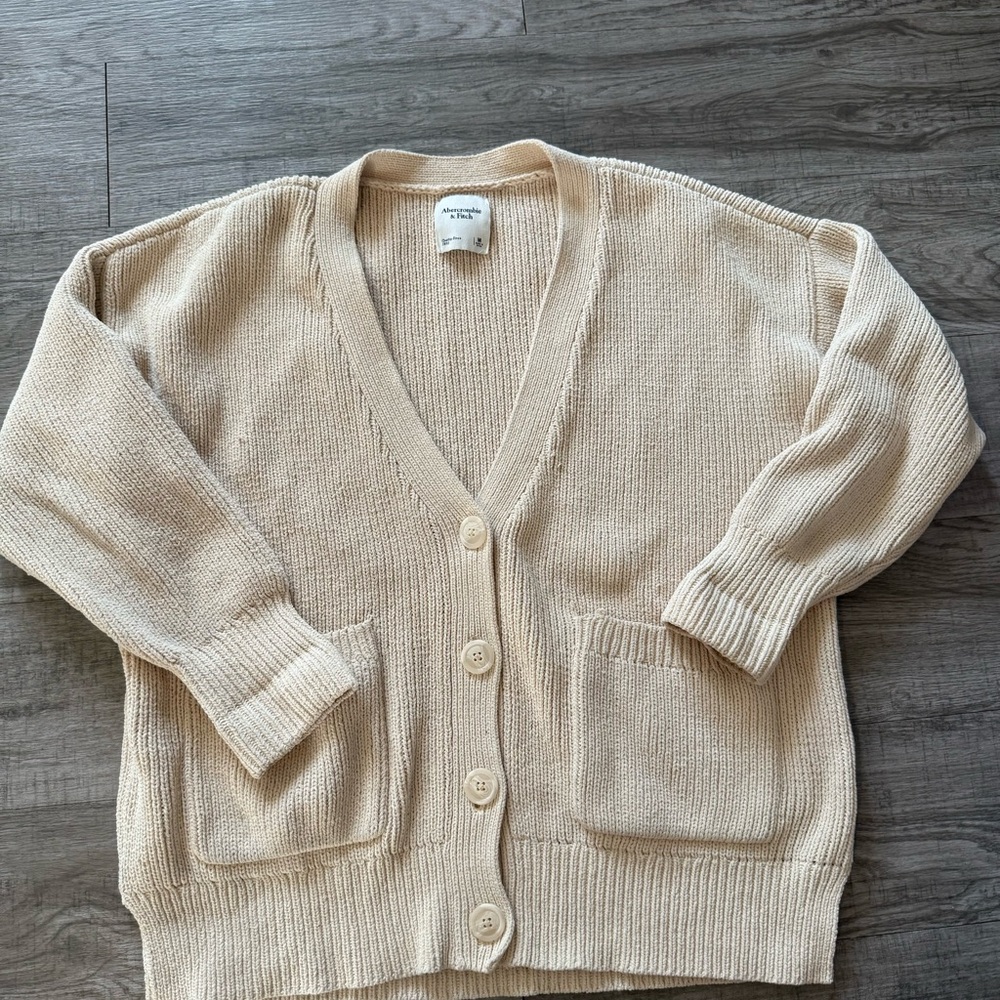 Abercrombie & Fitch Beige Cardigan Sweater